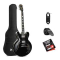 Donner Music DJP-1000 Semi-Hollow Electric Guitar Black EC1382 1 – techzone.com.ua