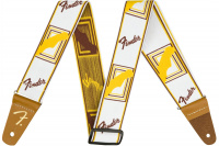 Ремінь гітарний FENDER STRAP 2" WEIGHLESS MONOGRAMMED WHITE/BROWN/YELLOW