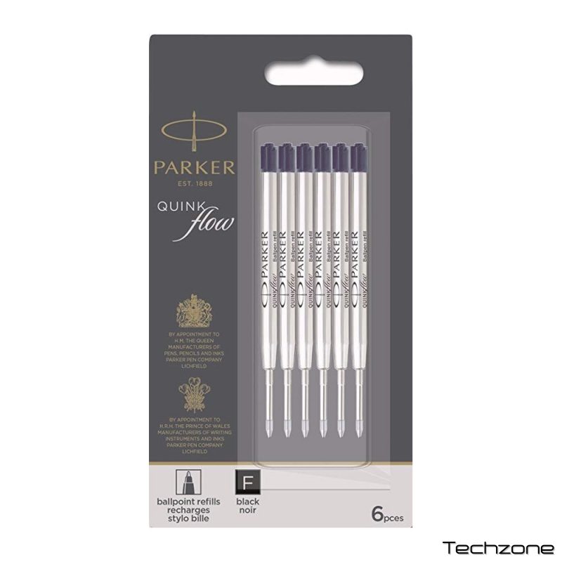 Стержни Parker QuinkFlow шарик. черн. F блистер 6шт 10 231BK6 1 – techzone.com.ua
