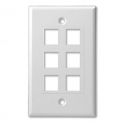 Мультимедиа розетка SCP 206D-WT 6 PORT DECORATOR STYLE WALL PLATE INSERT - WHITE