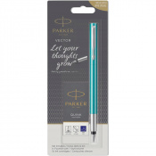 Ручка перова Parker VECTOR Blue-Green FP M + Картриджі Parker Quink /5шт. син. блістер 05 616b