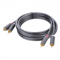 Кабель UGREEN AV104 2RCA to 2RCA Audio Cable, 2 m Black 10518 1 – techzone.com.ua