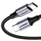 Кабель Ugreen US161 USB Type-C Male to USB Type-C 100W Male Cable Nickel Plating Aluminum Shell 3A 1.5m Gray (50751)