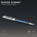 Ручка шариковая Parker SONNET Metal & Blue Lacquer CT BP 68 432 4 – techzone.com.ua