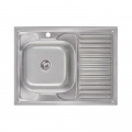 Кухонна мийка Lidz 6080-L 0,6 мм Satin (LIDZ6080L06SAT) 1 – techzone.com.ua