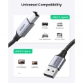 Кабель для принтера UGREEN US369 USB-A 2.0 - USB-B 2.0 Cable Braided, 2m Black 80803 2 – techzone.com.ua