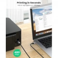 Кабель для принтера UGREEN US369 USB-A 2.0 - USB-B 2.0 Cable Braided, 2m Black 80803 3 – techzone.com.ua