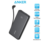 Зовнішній акумулятор (павербанк) Anker 10000mAh 22.5W Built-In USB-C Cable Black (A110DH11) 3 – techzone.com.ua