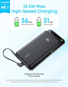 Зовнішній акумулятор (павербанк) Anker 10000mAh 22.5W Built-In USB-C Cable Black (A110DH11) 5 – techzone.com.ua