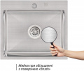 Мийка для кухні інтегрована Lidz Handmade H5045 (LDH5045BRU35383) Brushed Steel 3,0/1,0 мм 2 – techzone.com.ua