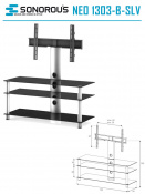 Стійка для ТВ Sonorous NEO 1303-B-SLV 3 – techzone.com.ua Стійка для ТВ Sonorous NEO 1303-B-SLV 3 – techzone.com.ua