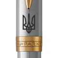 Ручка шариковая Parker SONNET UKRAINE Stainless Steel GT BP Трезубец 84132_T001b 2 – techzone.com.ua