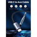 Кабель UGREEN CM450 3.5 mm Male to USB Type-C Audio Cable Braided with Chip, 1 m Black 20192 2 – techzone.com.ua