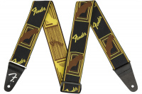 FENDER STRAP 2" WEIGHLESS MONOGRAMMED BLACK/YELLOW/BROWN Ремінь гітарний 1 – techzone.com.ua