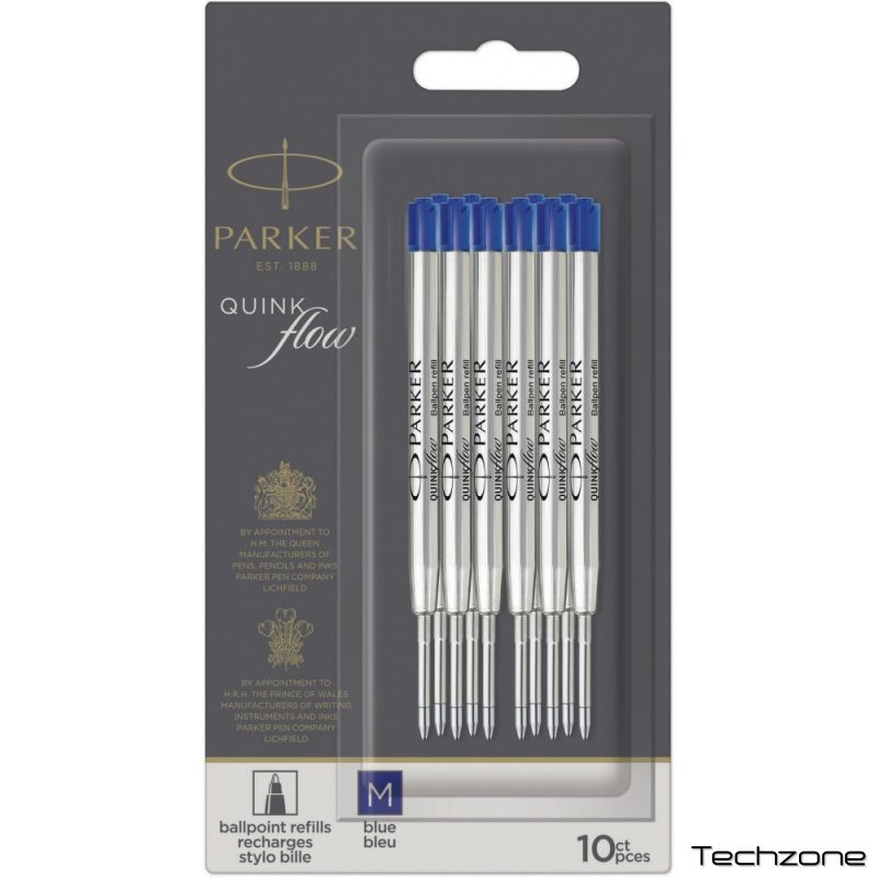 Стержни Parker QuinkFlow шарик. син. M блистер 10шт 10 232BLU10 1 – techzone.com.ua