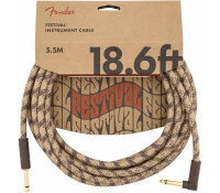 Инструментальный кабель Fender 18.6' Angled Festival Instrument Cable Pure Hemp Brown Stripe