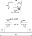 Ravak Puri PU 033.00/150 Термостатический смеситель для душа, настенный без лейки 150 мм X070116 2 – techzone.com.ua