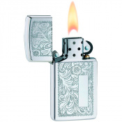 Запальничка вузька Zippo Slim Venetian 1652 High polish chrome 4 – techzone.com.ua Запальничка вузька Zippo Slim Venetian 1652 High polish chrome 4 – techzone.com.ua