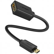 Кабель UGREEN Micro HDMI До HDMI HDMI Adapter Cable, 22 cm Black 20134