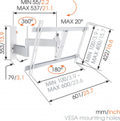 Кріплення настінне Vogels W53081 White 4 – techzone.com.ua Кріплення настінне Vogels W53081 White 4 – techzone.com.ua