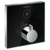 HANSGROHE SHOWERSELECT термостат для одного потребителя, стеклянный, см, черный/хром 15737600
