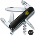Складной нож Victorinox SPARTAN MAT черный матовый лак с желт.лого 1.3603.3.M0008p 1 – techzone.com.ua