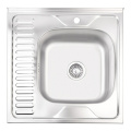 Кухонна мийка Lidz 6060-R 0,6 мм Satin (LIDZ6060RSAT06) 1 – techzone.com.ua