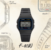 Наручний годинник Casio Standard Digital F-91W-1D 7 – techzone.com.ua