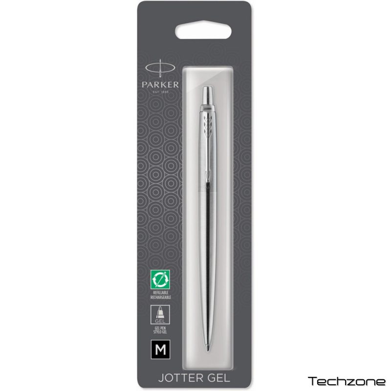Ручка гелевая Parker JOTTER Stainless Steel CT GEL блистер 16 166 1 – techzone.com.ua