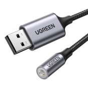 ЦАП и усилитель UGREEN CM477 USB to 3.5mm Audio Adapter Gray 30757